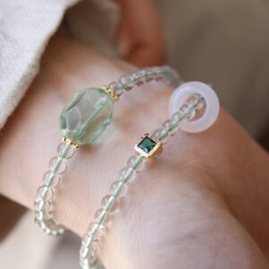Natural fluorite crystal bracelet - Image 1