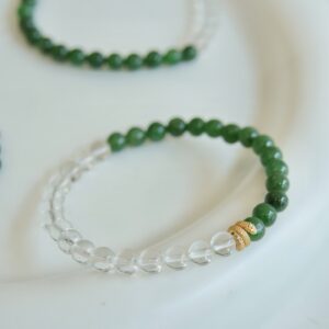 white crystal and jade bracelet - Image 2