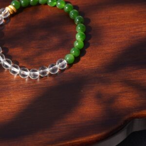 white crystal and jade bracelet - Image 12