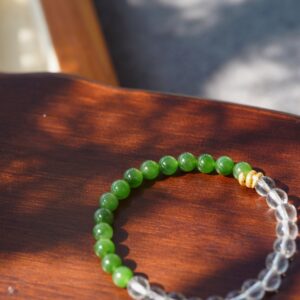 white crystal and jade bracelet - Image 13