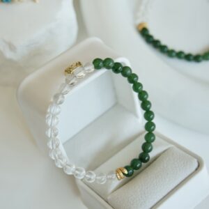 white crystal and jade bracelet - Image 4