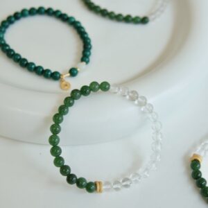 white crystal and jade bracelet - Image 5