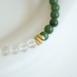 white crystal and jade bracelet - Image 6