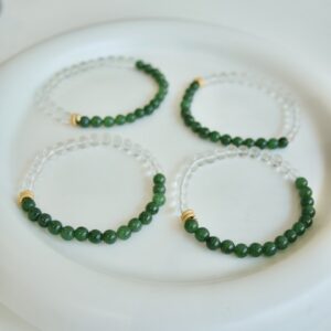 white crystal and jade bracelet - Image 7