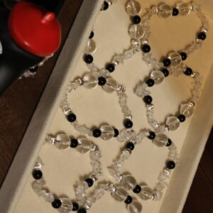 white crystal / black agate bracelet - Image 5