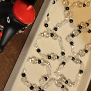 white crystal / black agate bracelet - Image 6