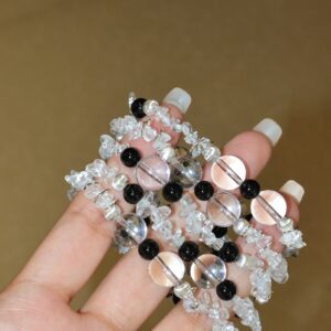 white crystal / black agate bracelet - Image 8