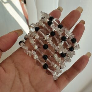white crystal / black agate bracelet - Image 11
