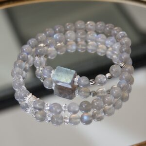 Natural Grey Moonstone Bracelet - Image 11