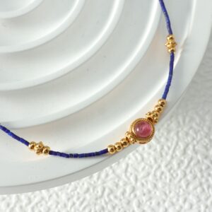 Imported Afghan lapis lazuli rice bead pure silver bracelet - Image 13
