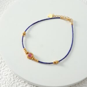 Imported Afghan lapis lazuli rice bead pure silver bracelet - Image 15