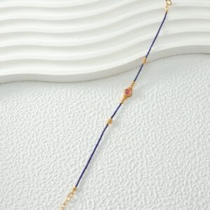 Imported Afghan lapis lazuli rice bead pure silver bracelet - Image 7
