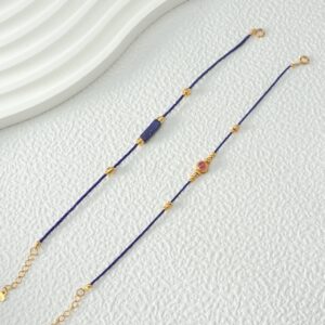 Imported Afghan lapis lazuli rice bead pure silver bracelet - Image 22