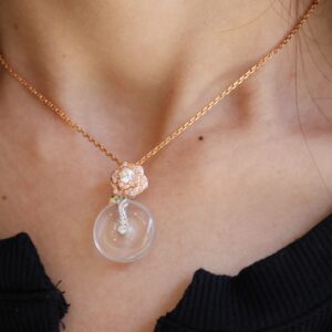Natural water pearl peace pendant necklace - Image 2