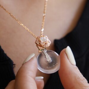 Natural water pearl peace pendant necklace - Image 3